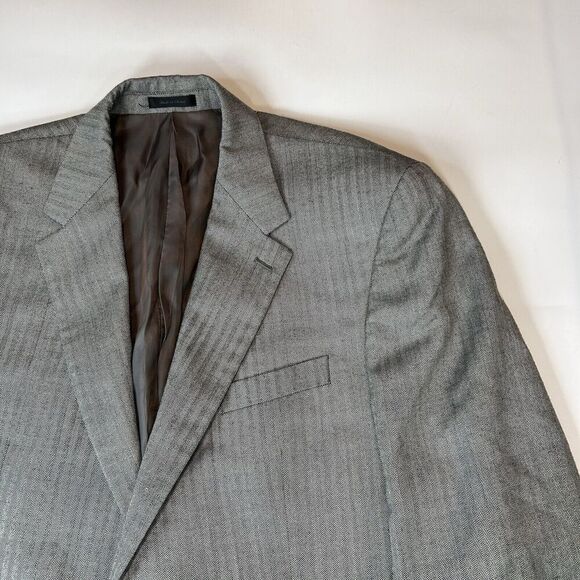 Vintage Ralph Lauren Blazer Mens 48R Silk Wool Two Button Herringbone - Picture 2 of 10
